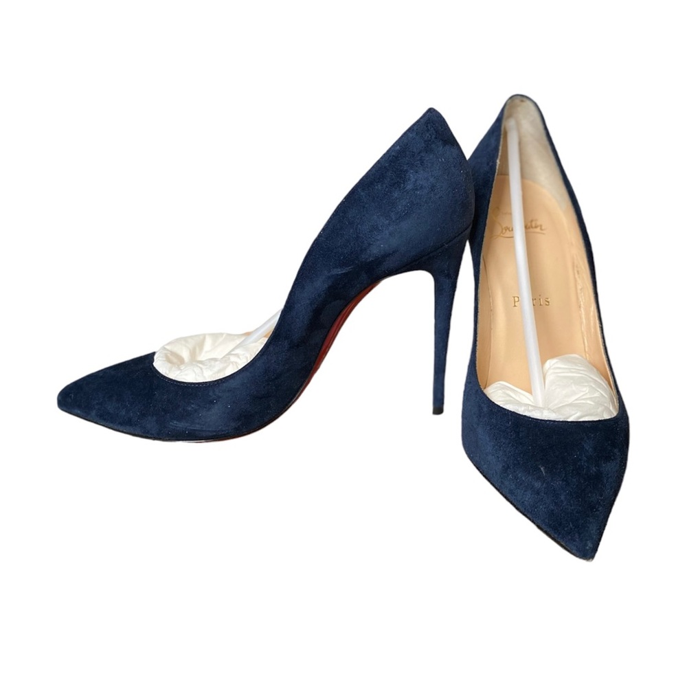 Christian Louboutin Pigalle Follies 100 Veau Velours - Navy Blue [PRE-LOVED]